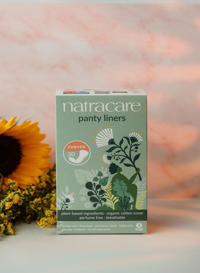 Natracare Natural Curved Panty Liners - 30 Pack - Organic Cotton Cover - Chlorine Free - Image 2